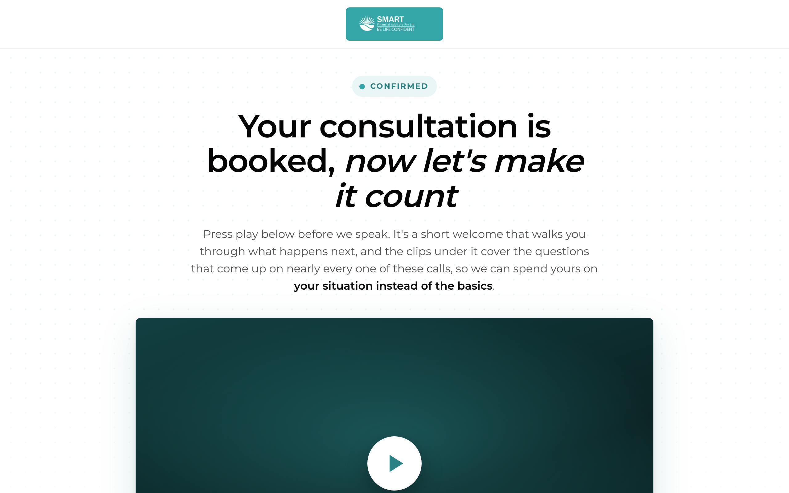 Confirmation page preview